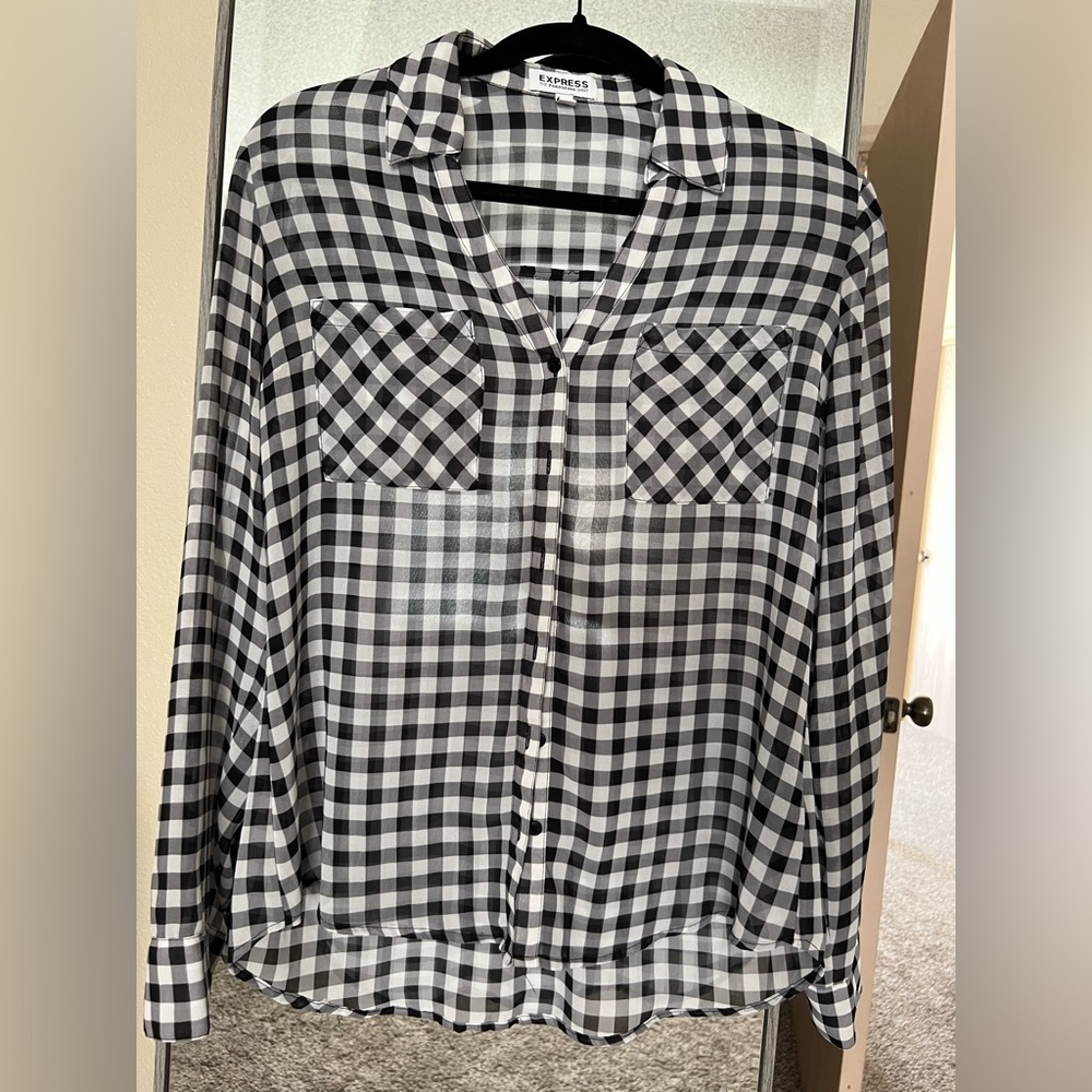 Express Portofino Buttondown Buffalo Check